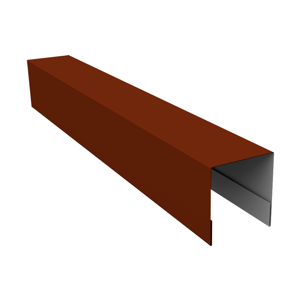 Планка боковая для забора из сайдинга (Блок-хаус new) 0,5 Satin RAL 3009 оксидно-красный (3м)