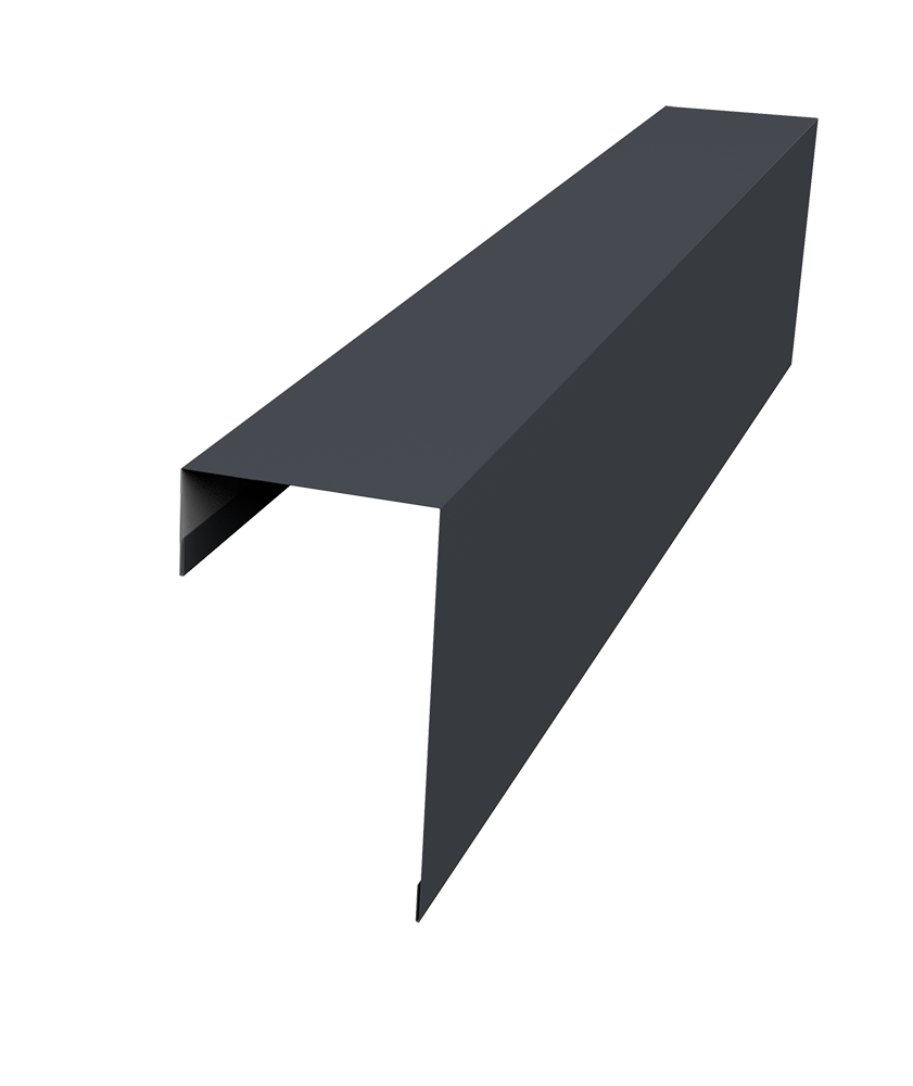 Планка торцевая фасадная фальц 65мм 0,45 Drap TX RAL 7024 мокрый асфальт (3м)