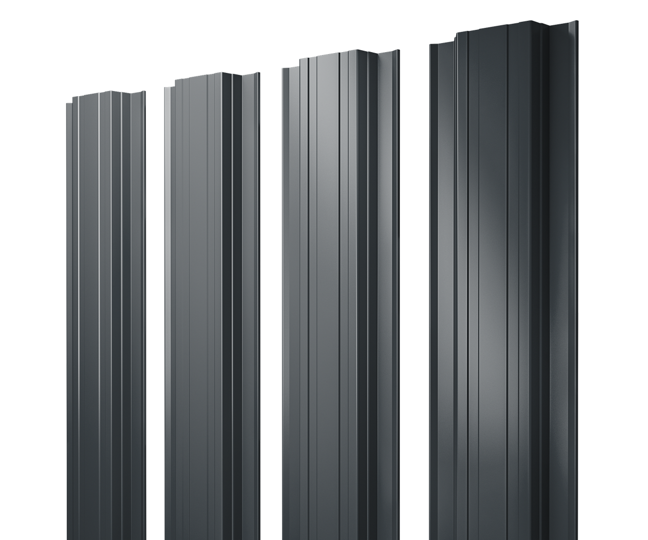 Штакетник Прямоугольный с прямым резом 0,5 PurPro Matt 275 RAL 7016 антрацитово-серый