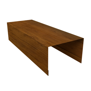 Крышка для забора из сайдинга (Квадро брус, Вертикаль) 0,45 Print-Double Elite Golden Wood (2,54м)