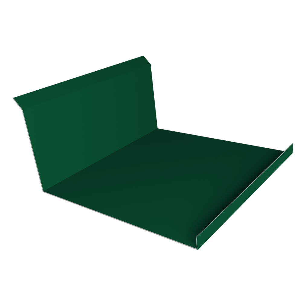 Планка примыкания нижняя 20х122х260х15 0,45 PE-Double с пленкой RAL 6005 зеленый мох (2м)