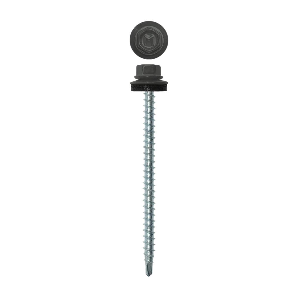 Саморез кровельный Daxmer 4,8х70 (100шт) сверло №1 RAL 7005