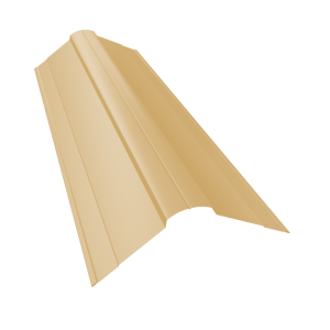 Планка конька фигурного 100x100 0,4 PE с пленкой RAL 1014 слоновая кость (3м)