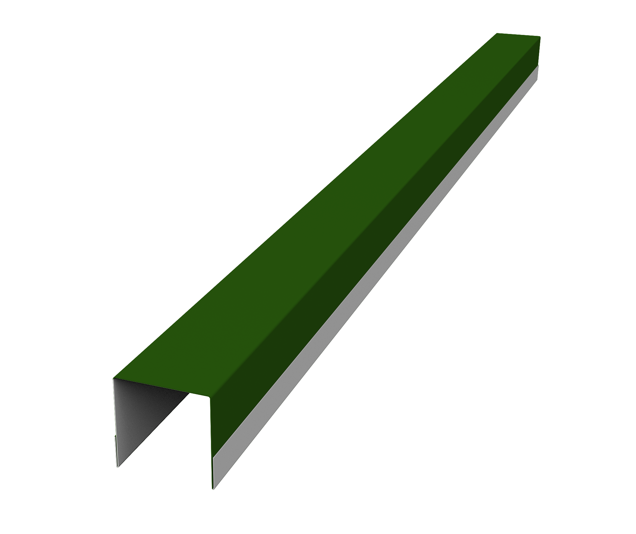 Планка вертикальная обратная для горизонтального монтажа штакетника 0,45 PE RAL 6002 лиственно-зеленый (1,8м)