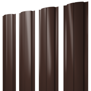 Штакетник Полукруглый Slim с прямым резом 0,5 PurPro RAL 8017 шоколад
