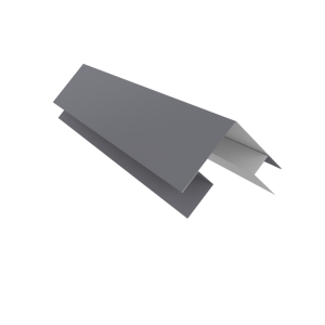 Планка угла внешнего сложная Кожуха сегментного 0,5 Satin с пленкой RAL 7004 сигнальный серый (1,0м)