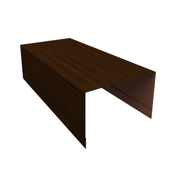 Крышка для забора из сайдинга (Блок-хаус new) 0,45 Print Elite Choco Wood TwinColor (2,5м)