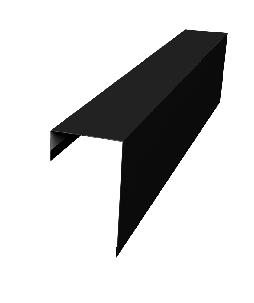 Планка торцевая фасадная фальц 65мм 0,45 PE с пленкой RAL 9005 черный (2м)