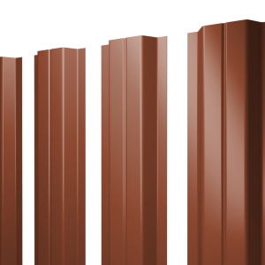 Штакетник П-образный A с прямым резом 0,5 Satin Matt TX RAL 8004 терракота