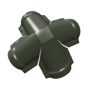 Четверник конька малого полукруглого 0,5 Satin Matt TX с пленкой RAL 6020 хромовая зелень