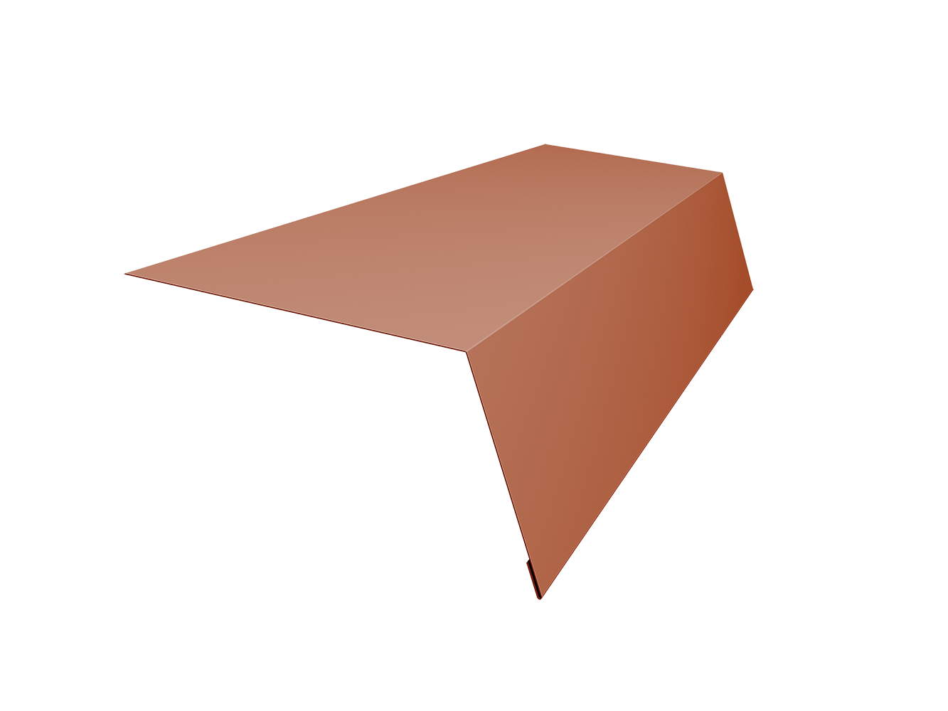 Планка карнизная для мягкой кровли 100х65 0,45 Drap RAL 8004 терракота (2м)