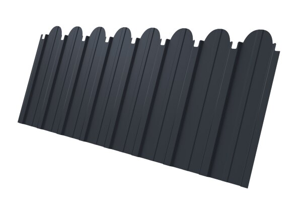 Профнастил C10A фигурный 0,45 PE-Double RAL 7024 мокрый асфальт