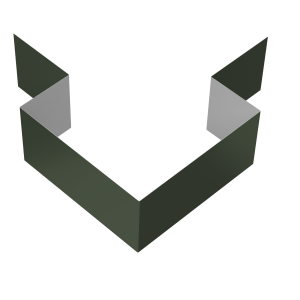 Угол внешний симметричный фибросайдинга 0,5 Satin Matt TX RAL 6020 хромовая зелень (2м)