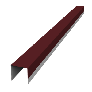 Планка вертикальная обратная для горизонтального монтажа штакетника 0,45 Drap TR RAL 3005 красное вино (1,8м)