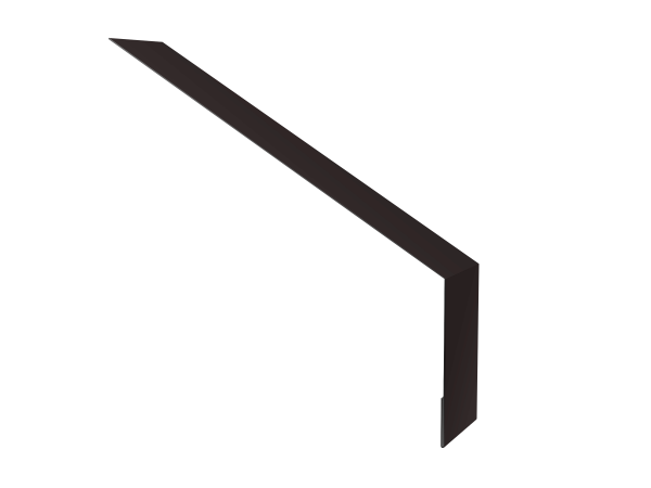 Планка карнизная для мягкой кровли 135х50 0,5 Satin Matt RAL 9005 черный (3м)