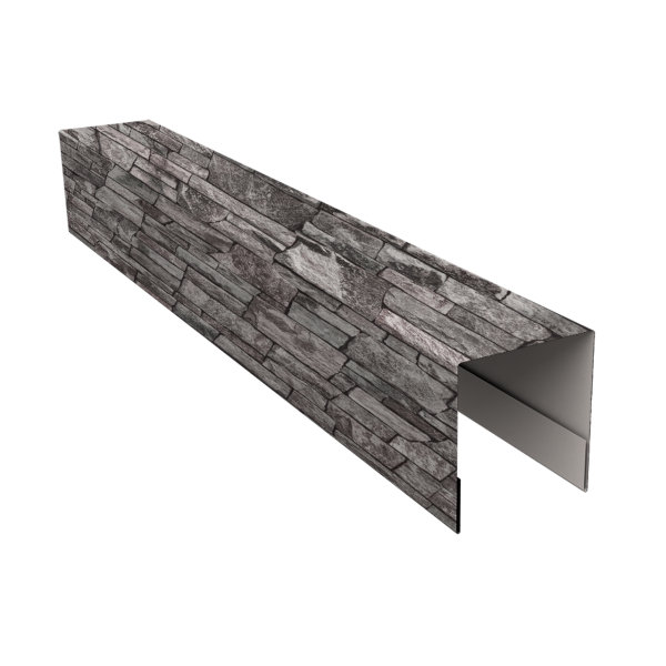 Планка боковая для забора из сайдинга (Блок-хаус new) 0,45 Print Elite Fine Stone TwinColor (2,06м)