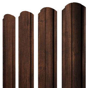 Штакетник Полукруглый Slim фигурный 0,45 Print-Double Premium Cherry Wood Dark F
