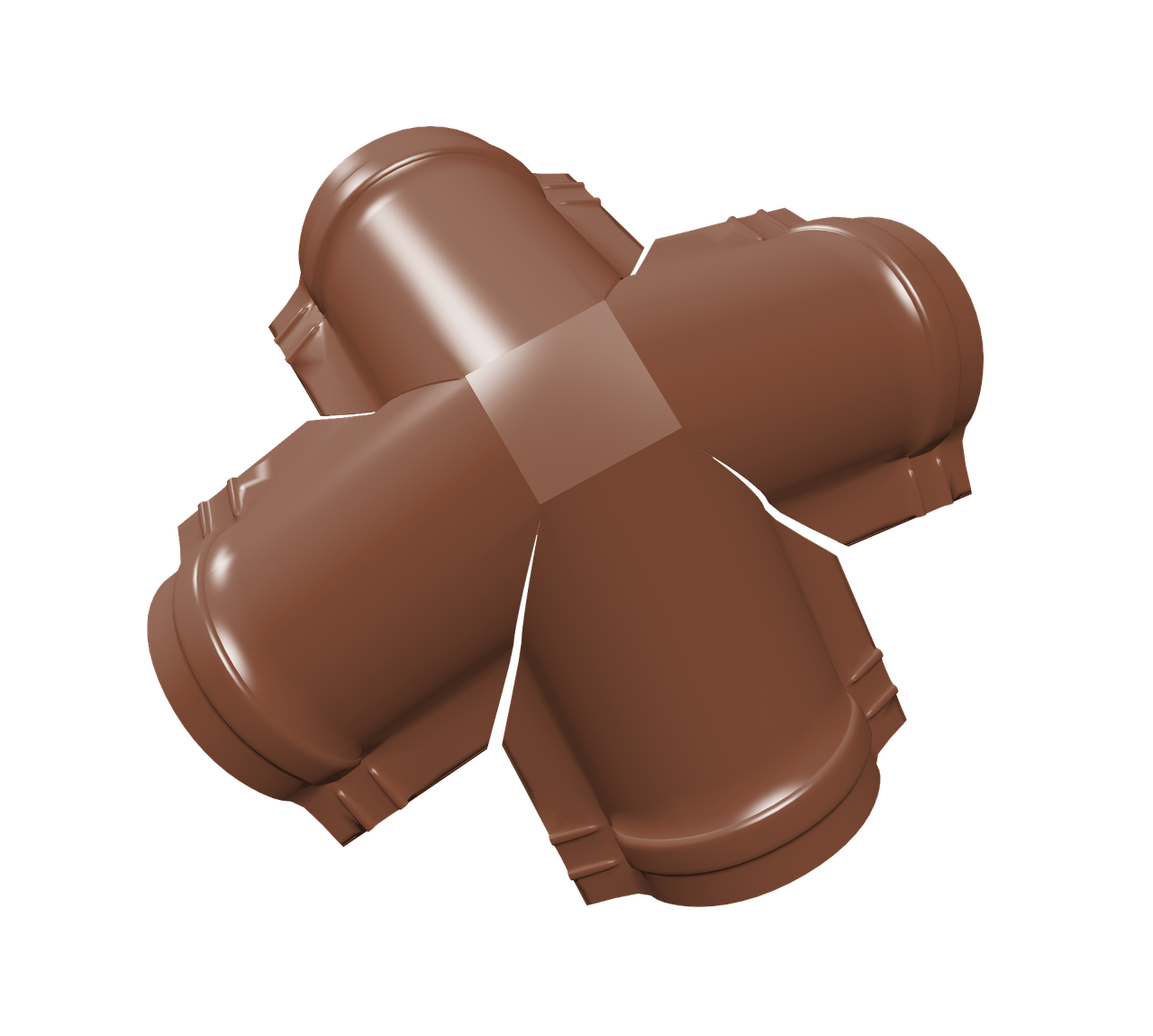 Четверник конька полукруглого 0,5 Satin Matt TX с пленкой RAL 8004 терракота