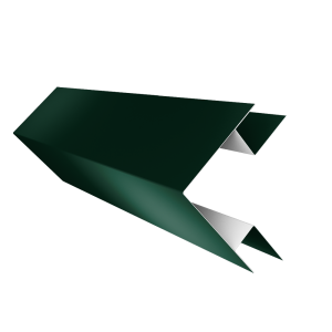 Угол внешний сложный 75х75 0,5 Satin с пленкой RAL 6005 зеленый мох (3м)