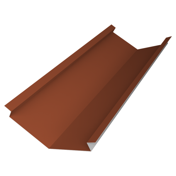 Планка ендовы нижней для композитной черепицы 140х140 0,5 Satin с пленкой RAL 8004 терракота (3м)