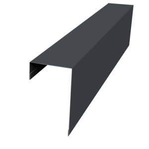 Планка торцевая фасадная фальц 65мм 0,5 Atlas X с пленкой RAL 7024 мокрый асфальт (2м)