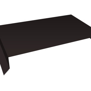 Парапетная крышка прямая 390мм 0,5 Satin с пленкой RAL 9005 черный (3м)