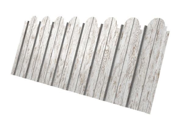 Профнастил C10A фигурный 0,45 Print Elite Snow Wood TwinColor