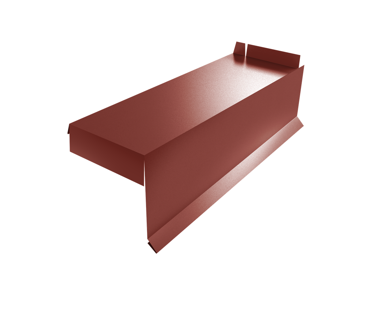 Планка торцевая сегментная Квадро профи Правая стартовая 0,5 Satin RAL 3009 оксидно-красный
