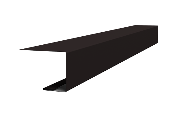 Планка завершающая фальц 0,5 Satin с пленкой RAL 9005 черный (2м)
