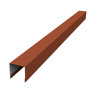 Планка вертикальная лицевая для забора жалюзи Palermo 0,5 PurLite Matt RAL 8004 терракота (2м)