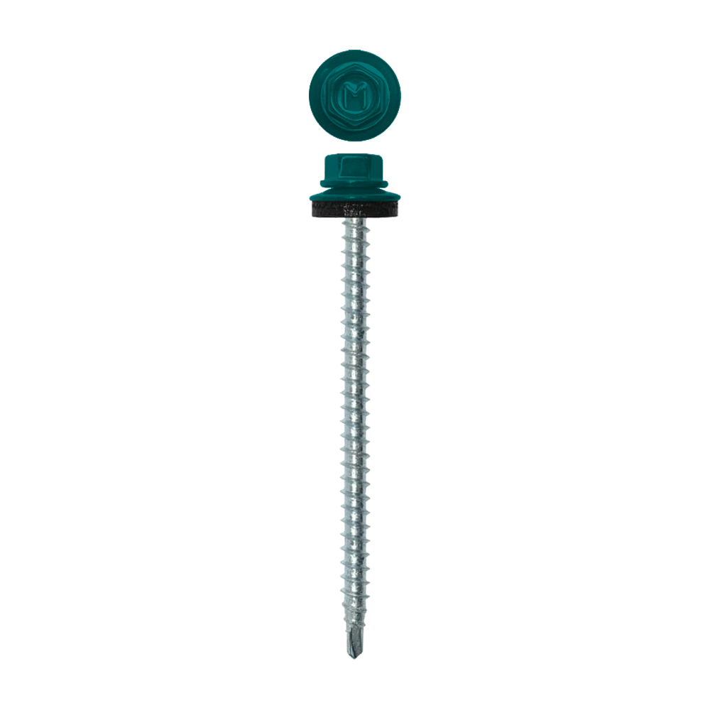 Саморез кровельный Daxmer 4,8х70 (100шт) сверло №1 RAL 5021