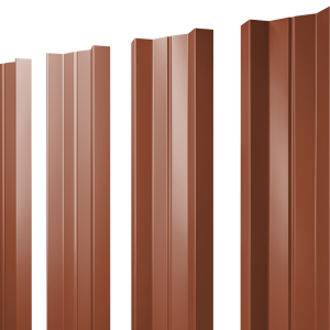 Штакетник М-образный А с прямым резом 0,5 Satin Matt TX RAL 8004 терракота