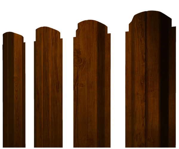 Штакетник П-образный А фигурный 0,4 Print Premium Golden Wood Intense FTC