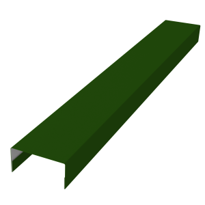 Крышка забора для горизонтального монтажа штакетника 0,45 PE RAL 6002 лиственно-зеленый (2,5м)