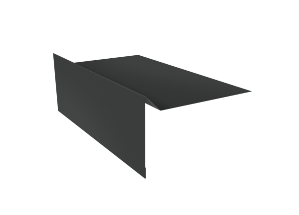 Планка ветровая для мягкой кровли простая 100х20х100 0,5 Satin с пленкой RAL 7016 антрацитово-серый (3м)