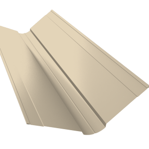 Планка ендовы верхней фигурной 150x150 0,5 Satin с пленкой RAL 1015 светлая слоновая кость (3м)