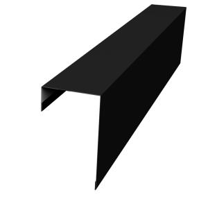 Планка торцевая фасадная фальц 65мм 0,5 Satin с пленкой RAL 9005 черный (2м)