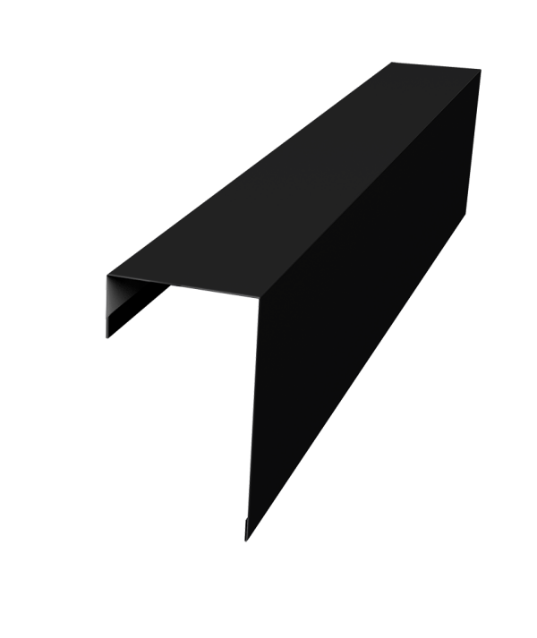 Планка торцевая фасадная фальц 65мм 0,5 Satin с пленкой RAL 9005 черный (2м)