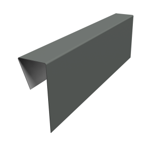 Планка приемная оконная фибросайдинга 0,45 PE с пленкой RAL 7005 мышино-серый (3м)