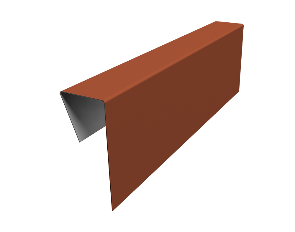 Планка приемная оконная фибросайдинга 0,45 Drap ST RAL 8004 терракота (2м)