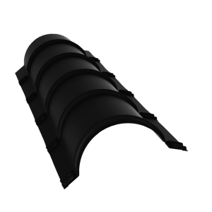 Планка конька полукруглого 0,5 Drap RAL 9005 черный (1,97м)