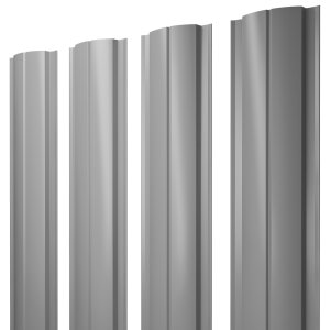 Штакетник Полукруглый Slim с прямым резом 0,5 PE RAL 7004 сигнальный серый