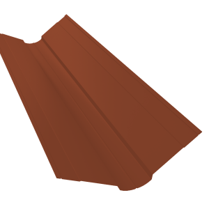 Планка ендовы верхней фигурной 100x100 0,45 Drap TR RAL 8004 терракота (3м)