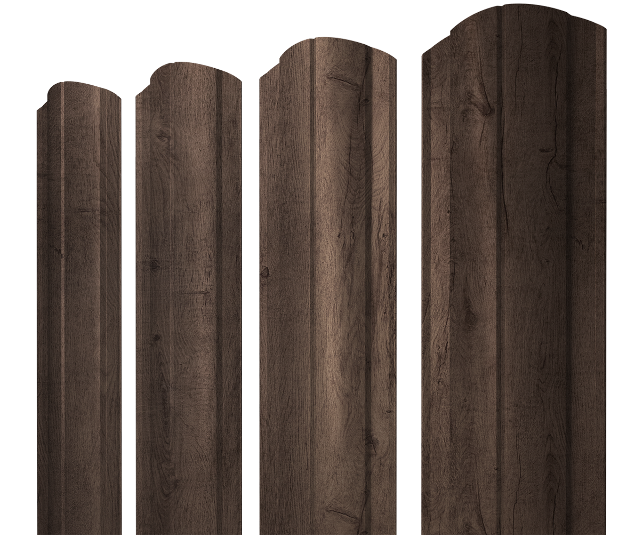 Штакетник Круглый фигурный 0,45 Print Premium Almond Wood Fresh