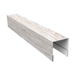 Планка боковая для забора из сайдинга (Блок-хаус new) 0,45 Print Elite Snow Wood TwinColor (2,5м)