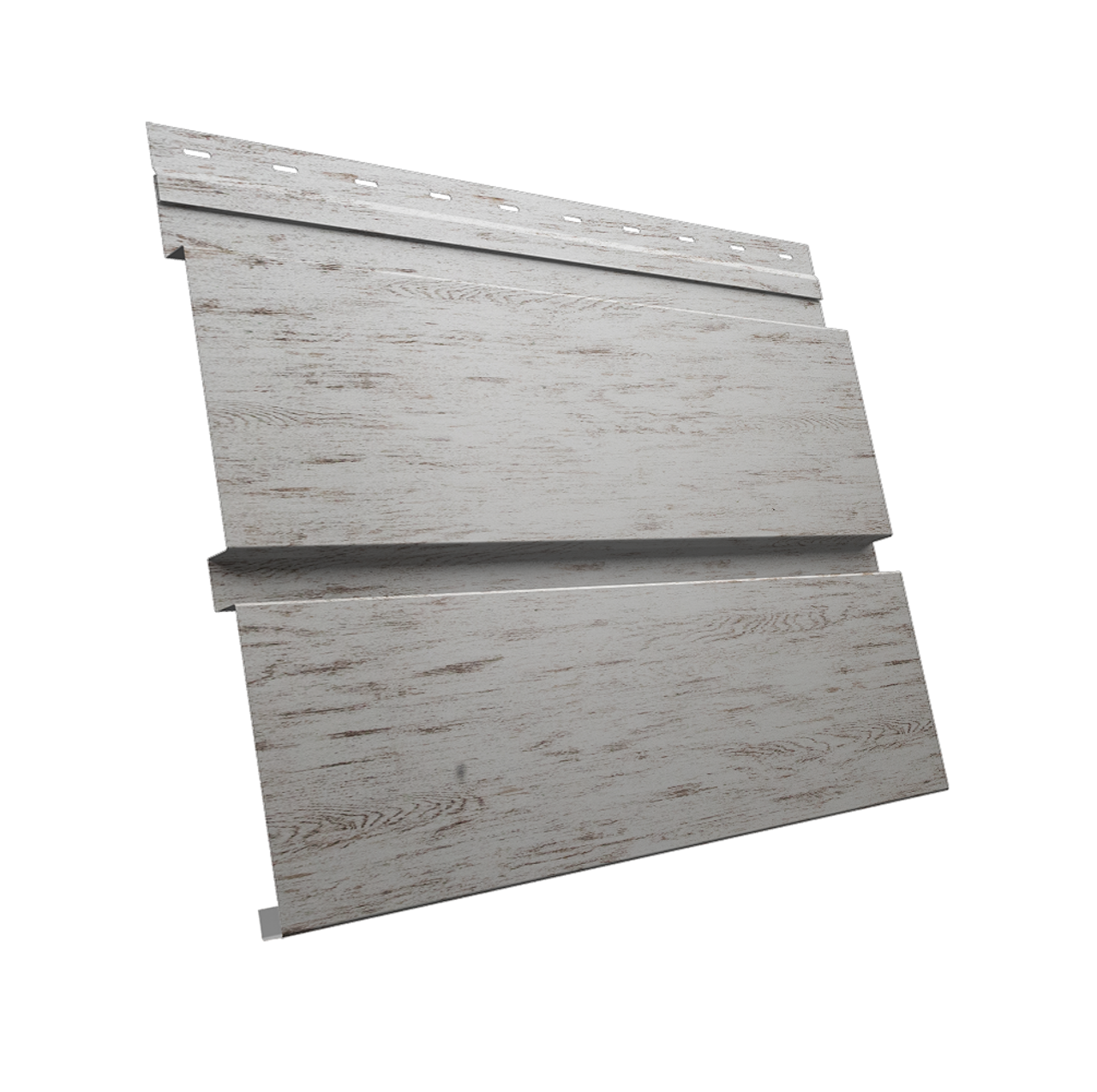 Софит металлический Квадро Брус без перфорации 0,45 Print Elite с пленкой Snow Wood TwinColor