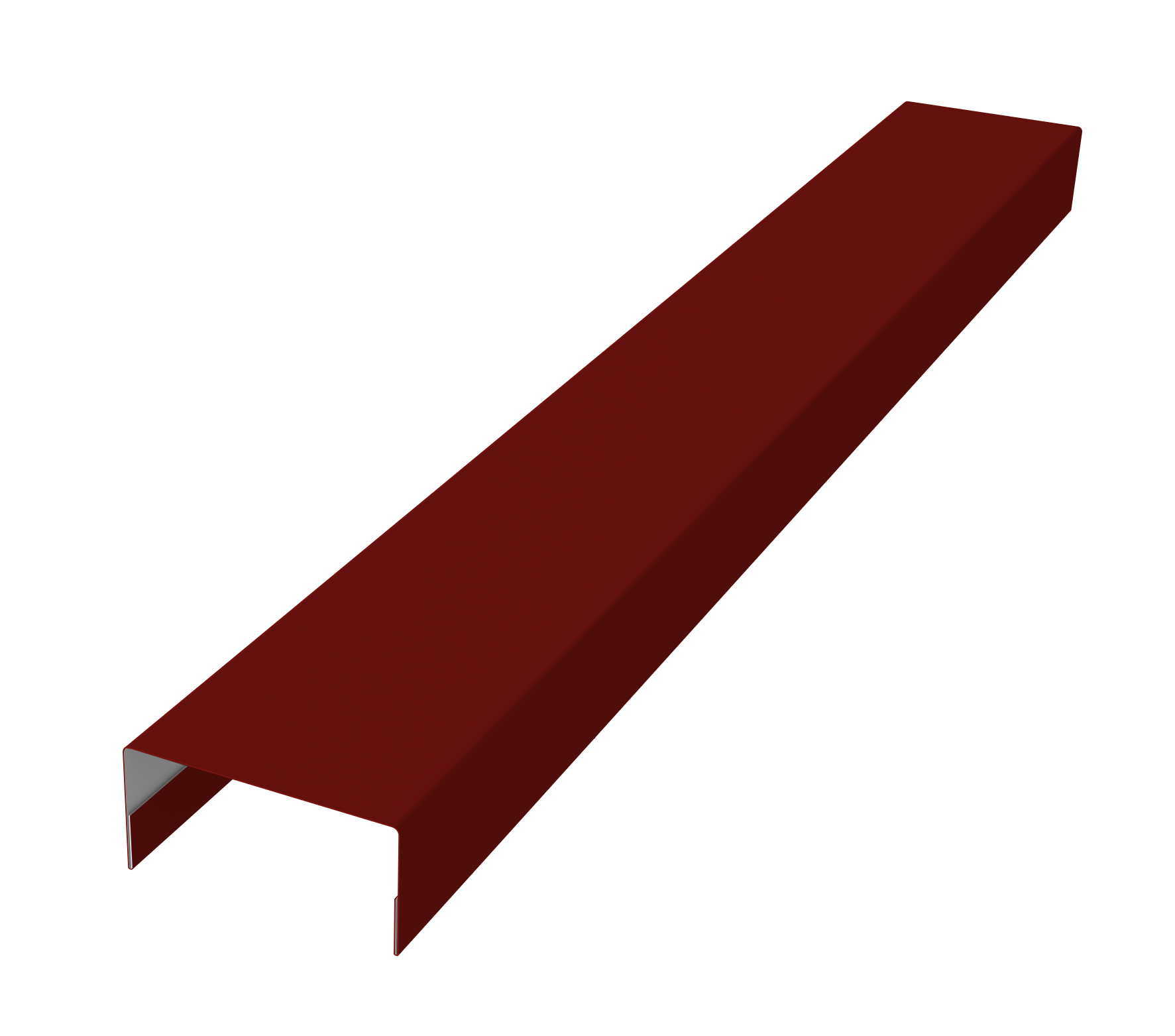 Крышка забора для горизонтального монтажа штакетника 0,5 Satin RAL 3011 коричнево-красный (3м)