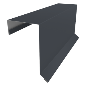 Планка торцевая кровельная фальц 65х97 0,5 Satin с пленкой RAL 7024 мокрый асфальт (2м)
