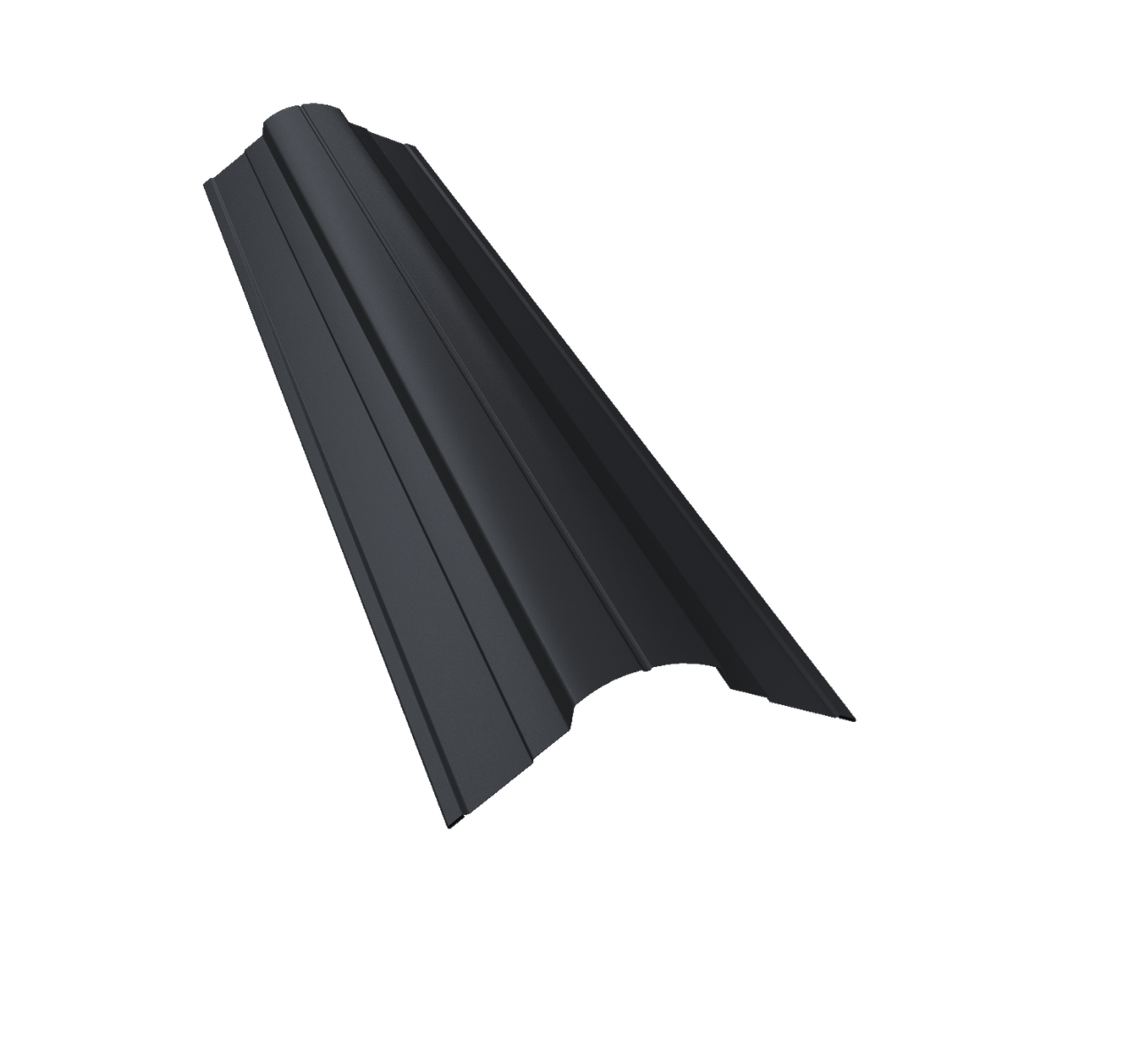 Планка конька фигурного 70x70 0,5 PE с пленкой RAL 7024 мокрый асфальт (3м)