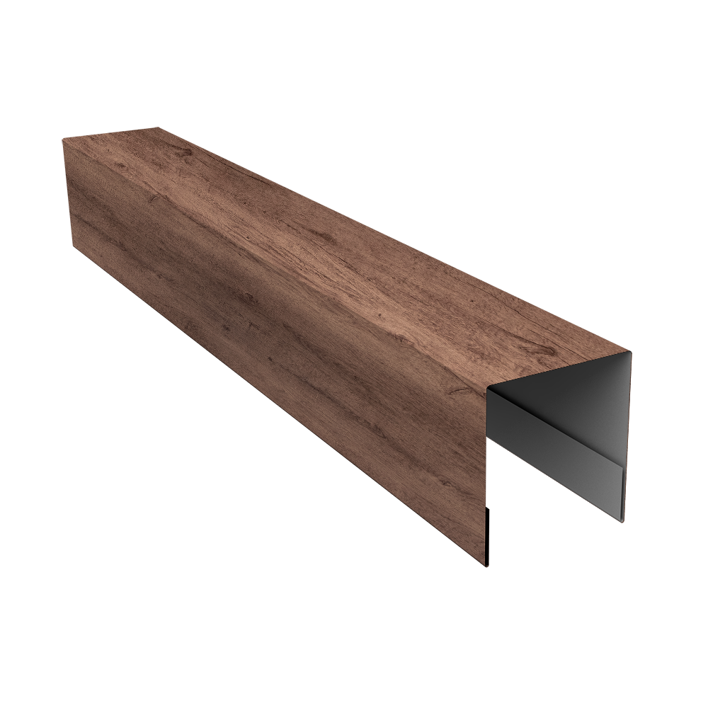 Планка боковая для забора из сайдинга (Блок-хаус new) 0,45 Print Premium Almond Wood Fresh (3м)
